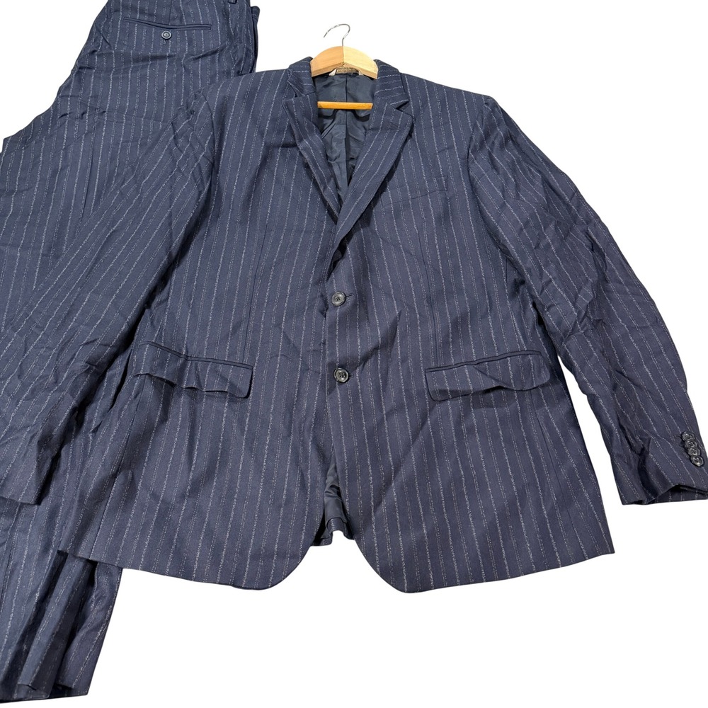 Banana Republic Heritage Collection Mens 46L Pinstripe Suit Navy Wool 38x34 Pant